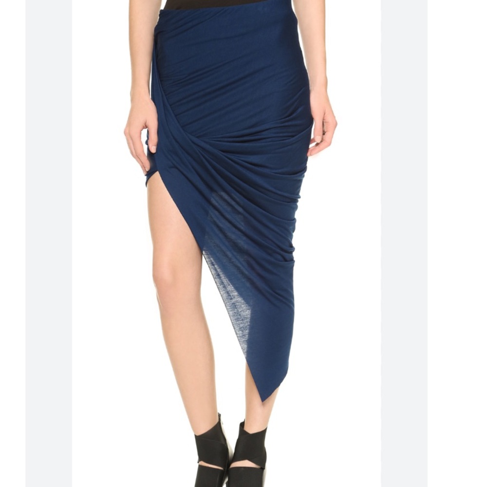 Helmut Lang Navy Blue Asymmetrical Skirt Small (NWT but Preloved from RealReal)